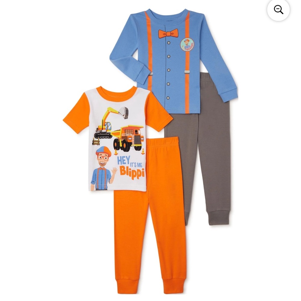 Blippi Toddler Toddler Boy Snug-Fit Pajamas, 4-Piece